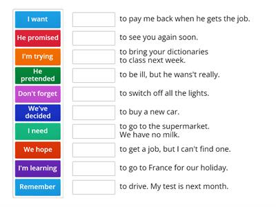 Verbs + to + infinitive