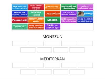 MELEG MÉRSÉKELT ÖV: monszun + mediterrán