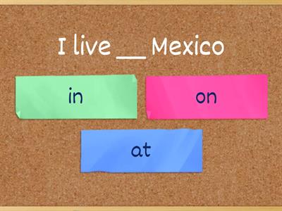 Prepositions In/On/At (Place)