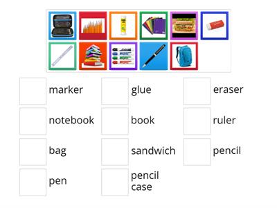 School supplies Matching 5e1