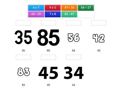 Abbina le operazioni al risultato