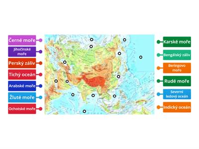 Asie - moře a oceány