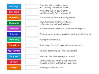 9H Autumn 1 - Key Vocabulary 