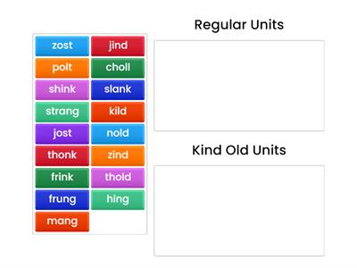 Sort Regular and Kind Old Units