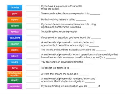 Algebra: Skills and Equations