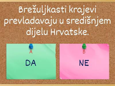 Brežuljkasti krajevi RH - provjera znanja