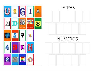 ORDENAMOS LETRAS Y NÚMEROS