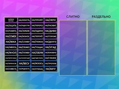 наречия с НА (слитно/раздельно)