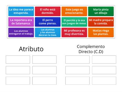 Lengua 6º Gramática U. 10.: Atributo y Complemento Directo