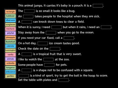3 syllable words- sentences