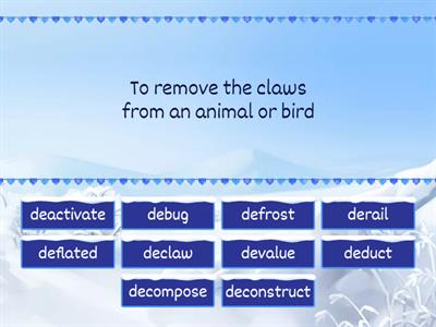 Prefix DE- matching defintion