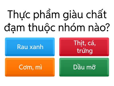Bài tập 1 - Bài 4. Thực phẩm và dinh dưỡng