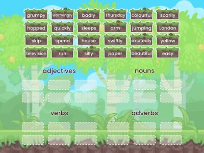 PoS 1: Noun, adjective, adverb and verb sort