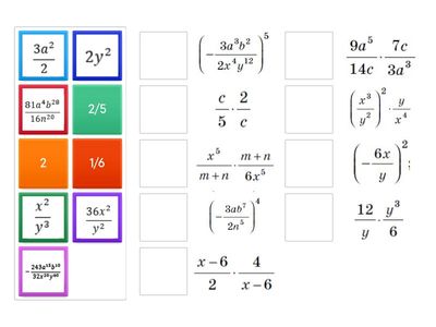 Розвязування вправ на множення і педнесення до степеня раціональних дробів 