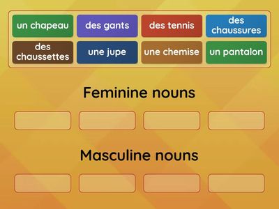 Year 5 Spring L4 gender of clothing sort