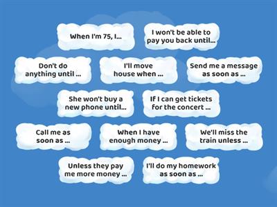 When/if/as soon as/unless/until