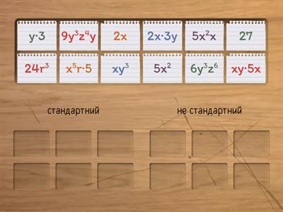 Стандартний вигляд одночлена