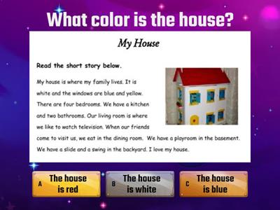 Reading comprehension - My house