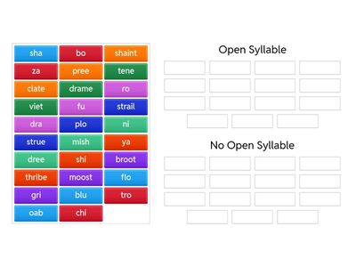 Open Syllable Sort