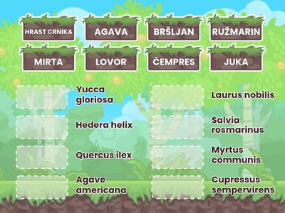 1. dio hrv./lat. Biljke u školskom vrtu za učionicu na otvorenom