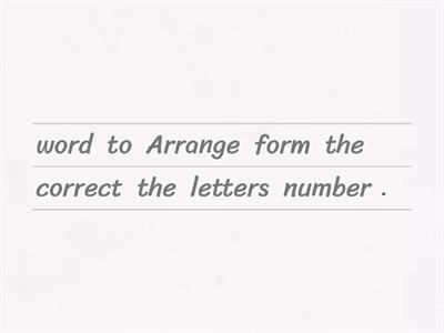 Number Words - Let's arrange the letters to form the correct number words.