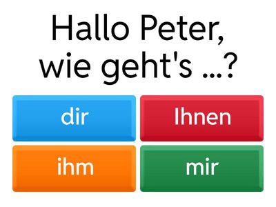 Dativ A1 Personalpronomen