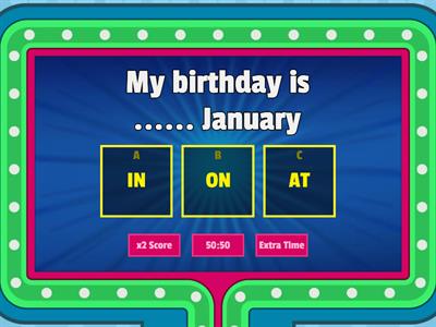 Prepositions of Time - IN ON AT