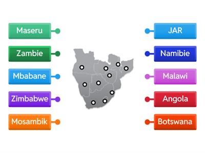 mapa jih afriky 