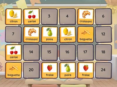 Memory cibo in francese