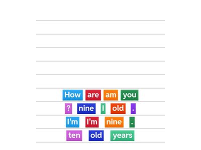 How old are you?句型練習 拖曳