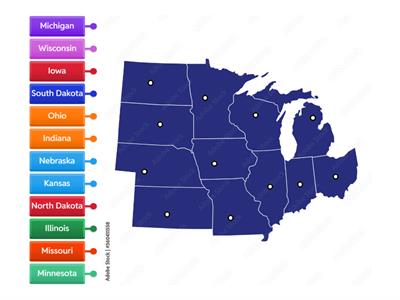 Place the MidWest States