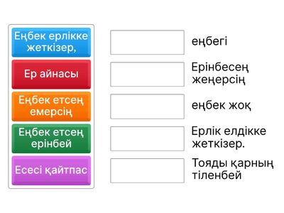 Еңбек  туралы  мақал-мәтелдер