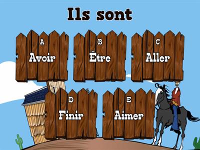 Trouver infinitif (avoir, être, aimer, finir, aller) - Quiz Western