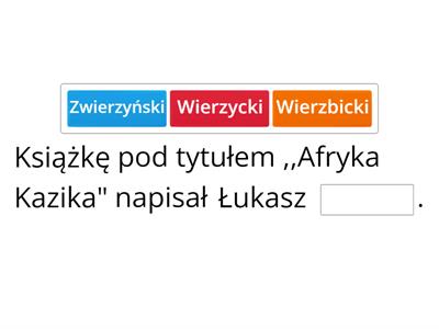 Afryka Kazika - uzupełnię metryczkę książki.