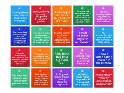 Tongue Twisters for pronunciation