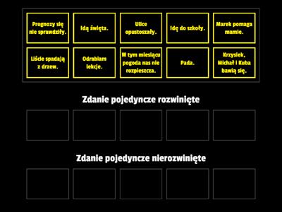 Zdanie pojedyncze rozwinięte i nierozwinięte