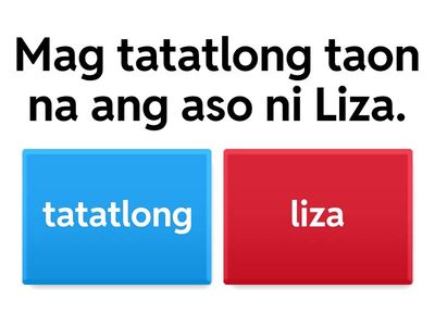 Panuto: Basahin ang bawat pangungusap. Piliin ang panguring pamilang na patakda sa bawat bilang.