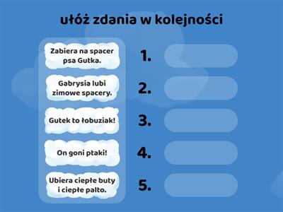 Zimowy spacer (klasa1) czytanie ze zrozumieniem