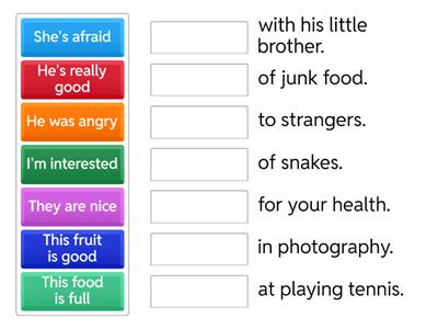 Grammar: Adjectives + prepositions 3 (Pre intermediate 7C)