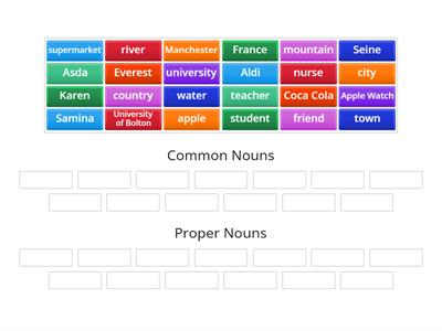 Common Nouns or Proper Nouns