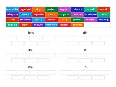 ОГЭ/ЕГЭ Word formation - negative adj