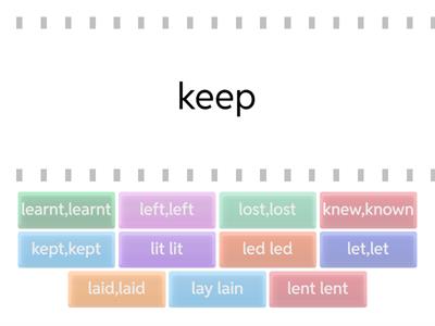 Irregular verbs for K-L-M