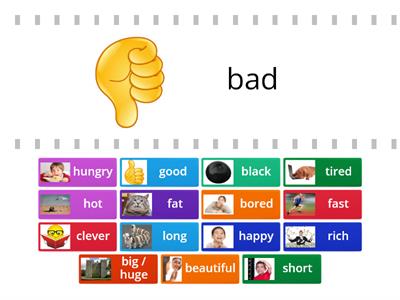 basic opposite adjectives - match!