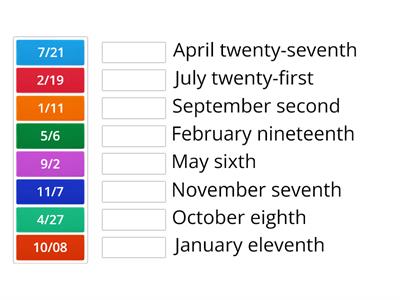 Dates and ordinal numbers