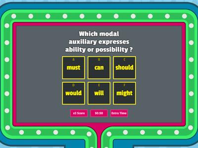 Modal Auxiliaries - Game show quiz