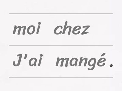 Sentence scramble passé composé réguliers