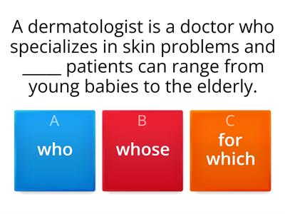 Adjective clauses with complex relative pronouns (quiz)