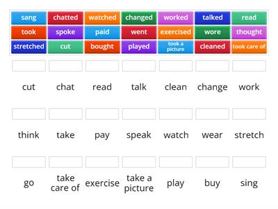 past tense verbs-weekend