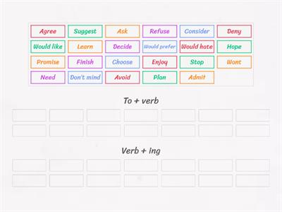 Verb + ing & verb + to verb 