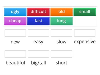 Beginner adjectives